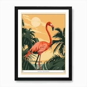 Greater Flamingo Nassau Bahamas Tropical Illustration 1 Poster Art Print