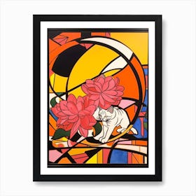 Magnolia With A Cat 2 Abstract Expressionist Art Print