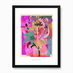 Queen Anne S Lace 1 Neon Flower Collage Poster Art Print