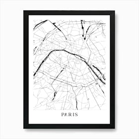 Paris Street Map - Paris France Art Print