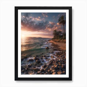 Sunset On The Beach Art Print