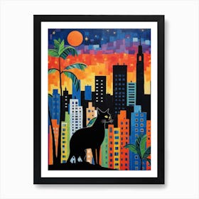 Mumbai, India Skyline With A Cat 0 Art Print