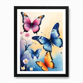 Butterfly Watercolor Painting Art Print