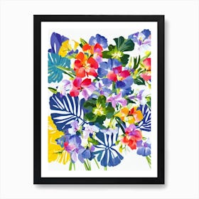 Gladioli 2 Modern Colourful Flower Art Print