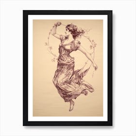 Aphrodite Vintage Drawing 1 Art Print