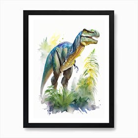 Gorgosaurus 1 Watercolour Dinosaur Art Print