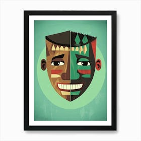 African Mask Head Art Art Print