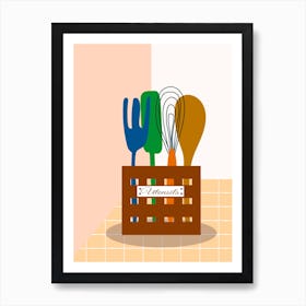 Kitchen Utensils Art Print