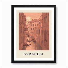 Syracuse Vintage Pink Italy Poster Art Print