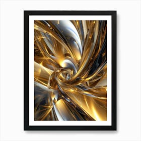 Abstract Golden Swirl Art Print