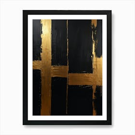 Gold And Black 3 Art Print