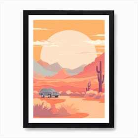 Vintage Car In The Desert 4 Art Print