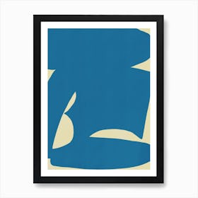 B Cut Out In Blue Art Print