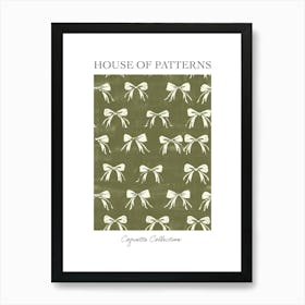 Green And White Bows 2 Pattern Poster Art Print