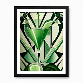 Cucumber Collins Cocktail Poster Art Deco Cocktail Poster Art Print