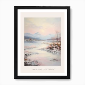 Dreamy Winter Painting Poster Lake District United Kingdom 4 Art Print