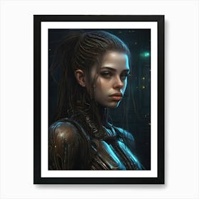 Futuristic Cyberpunk girl Art Print