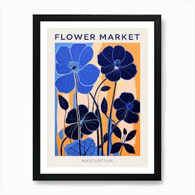 Blue Flower Market Poster Nasturtium 3 Art Print