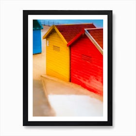 Beach Huts Of Whitby Rear View Art Print