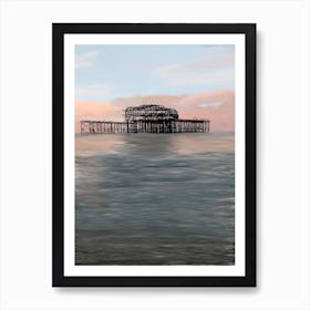 Brighton burnt out West Pier Art Print