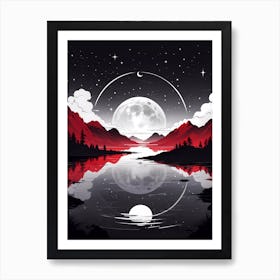 Moon In The Water Art Print