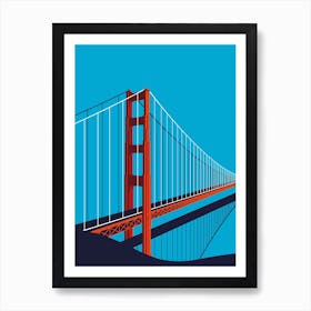 Golden Gate Bridge Blue Art Print