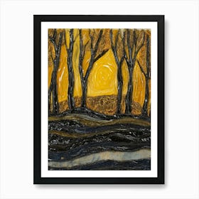 Sunset In The Woods Art Art Print