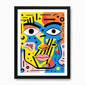 Pop Art Geometric Face 3 Art Print