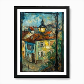 Window View Of Prague In The Style Of Expressionism 1 Art Print