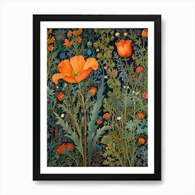 William Morris Poppies In The Meadow Art Print