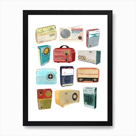 Retro Radios Art Print