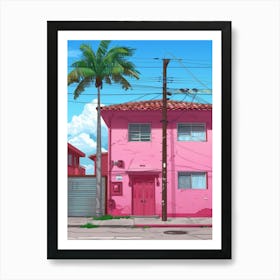 Pink House 9 Art Print