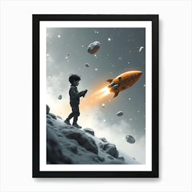 Boy In Space  Art Print