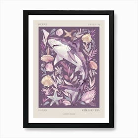 Purple Carpet Shark Illustration 2 Poster Art Print