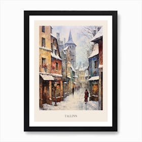 Vintage Winter Painting Poster Tallinn Estonia 3 Art Print