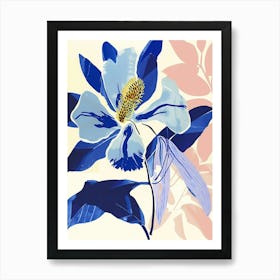 Colourful Flower Illustration Periwinkle 2 Art Print