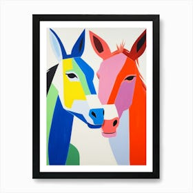 Colourful Kids Animal Art Donkey 2 Art Print