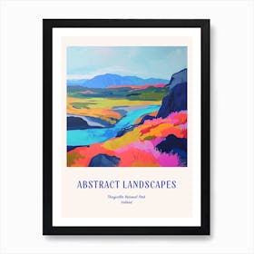 Colourful Abstract Thingvellir National Park Iceland 2 Poster Blue Art Print
