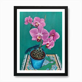 Orchid on a Mat Art Print