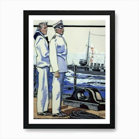 Sailor And Officer Standing On Deck (1917), Edward Penfield Art Print