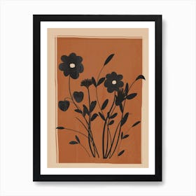 Abstract Art Minimal Flowers 2 Art Print