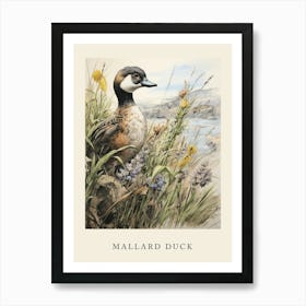 Beatrix Potter Inspired  Animal Watercolour Mallard Duck 1 Art Print