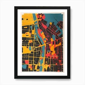 Flushing New York Colourful Silkscreen Illustration 1 Art Print