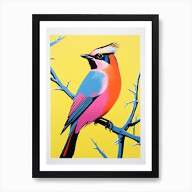 Andy Warhol Style Bird Cedar Waxwing 3 Art Print