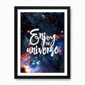 Enjoy The Universe — Space Neon Watercolor #11 Art Print