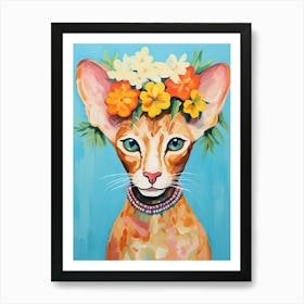 Oriental Shorthair Cat With A Flower Crown Painting Matisse Style 4 Art Print