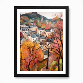 Autumn City Park Painting Princes Street Gardens Edinburgh 3 Art Print