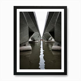 Singapore Bridge Boat (2014) Art Print