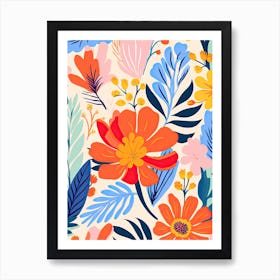 Flowers 26, Matisse style, Floral texture Art Print