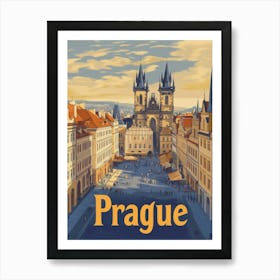 Aihrgdesign A Classic 1960s Travel Poster For Prague 1 Art Print